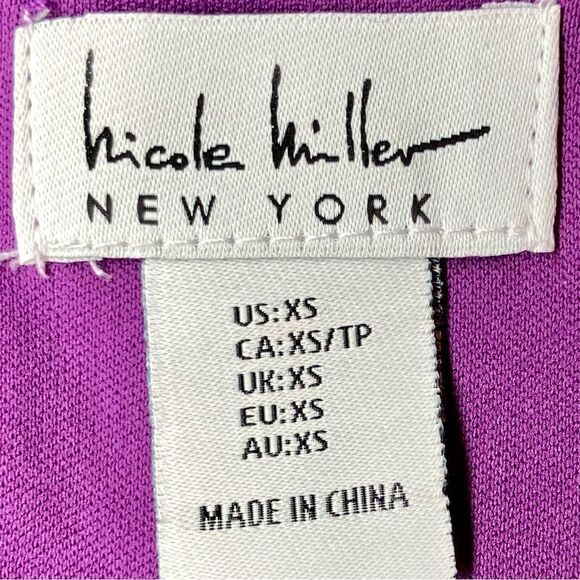 Nicole Miller New York Charmeuse Abstract Maxi Dress in Red/Purple Women’s XS - Picture 5 of 7